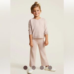 Kid LUXE KNIT SET V- NECK SWEATER AND WIDE LEG PANT